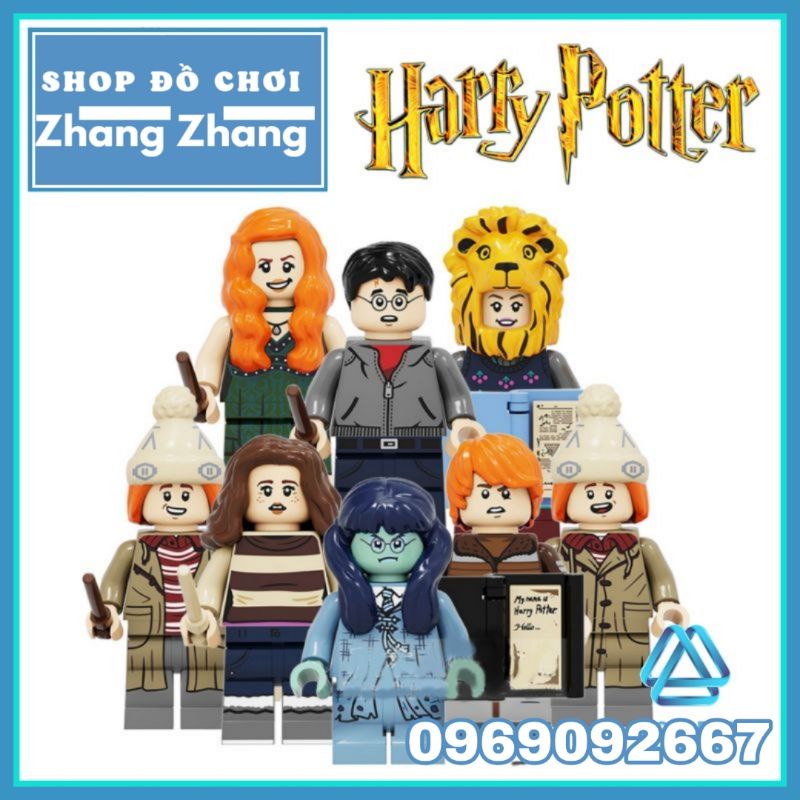 Xếp hình mô hình Harry Potter gồm Hermion - Ginny Weasley - Moaning Myrtle - Ron - Fred Minifigures POGO PG8285