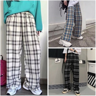 Quần ống rộng kẻ caro ♥️ Quần ống suông họa tiết caro hot hit ♥️ Quần ống rộng phong cách ulzzang - Zinti Store QD011