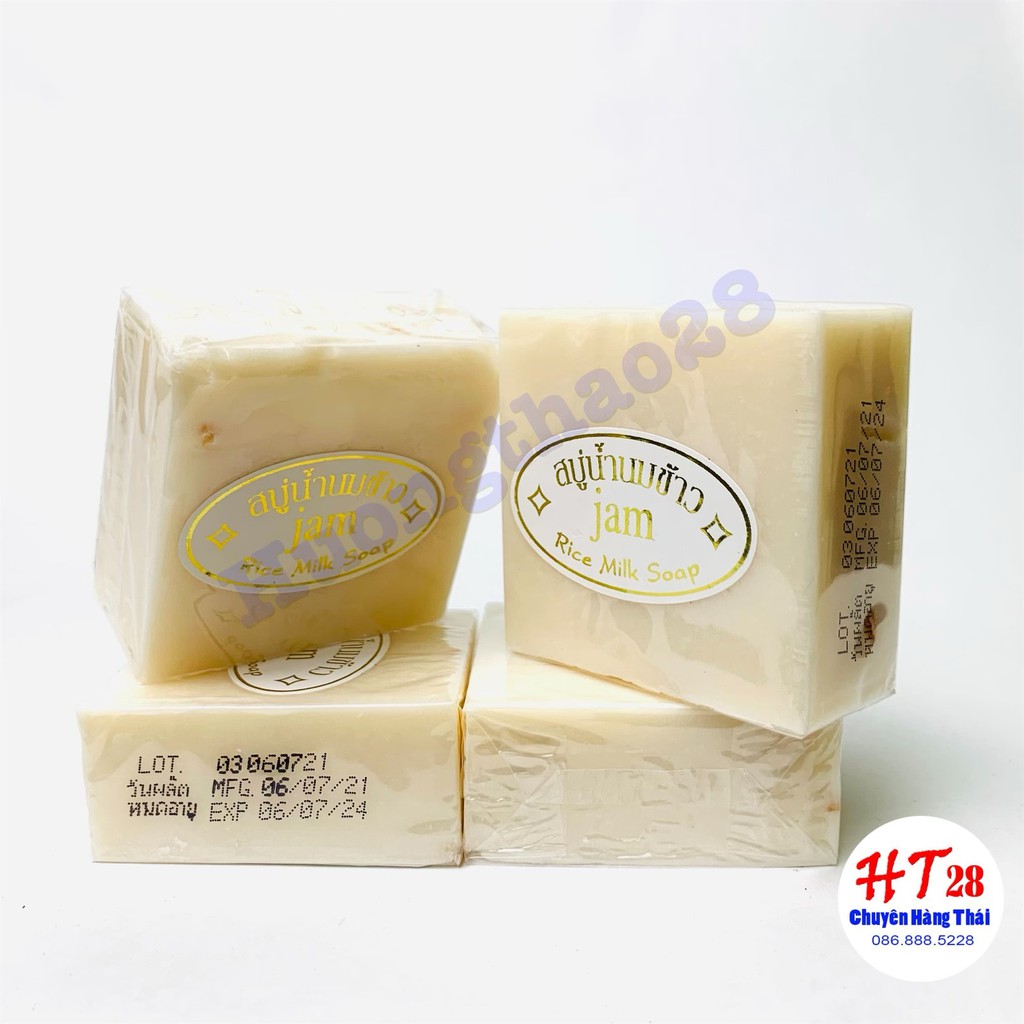 Xà phòng cám gạo Jam Thái Lan Rice milk soap 65g, Xà bông cám gạo Thái chính hãng