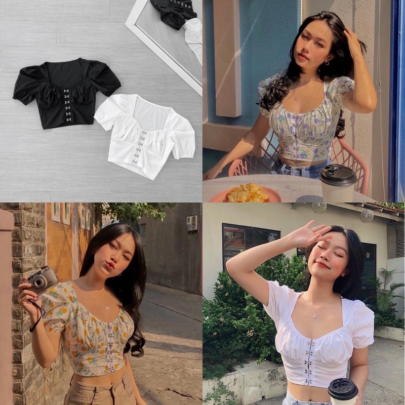 (feedback, hoả tốc, ảnh thật)MARRY_CROPTOP🥒(ÁO CÚP NGỰC TAY PHỒNG)