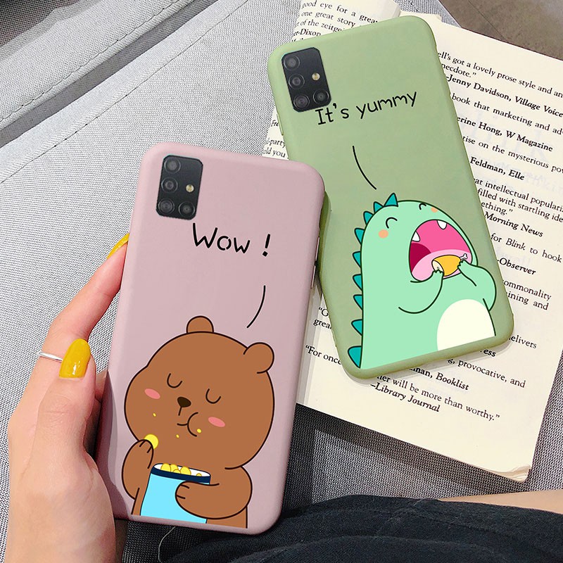 Ốp lưng samsung Gấu bear và Khủng long cho A7 2018/A9 2018/A70/A10/A10S/A51/A71/A20/A30/A50/A50S/A31/M30S/A11/ A31/ A21S | BigBuy360 - bigbuy360.vn