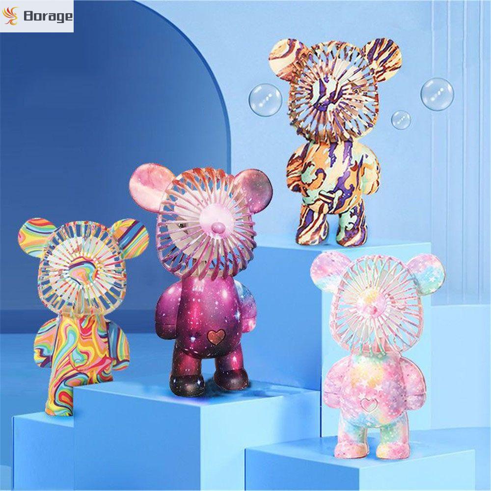 Quạt Làm Mát Mini 3 Chế Độ Hình Gấu Dễ Thương Kèm Sạc USB Tiện Dụng Cho Gia Đình/ Du Lịch