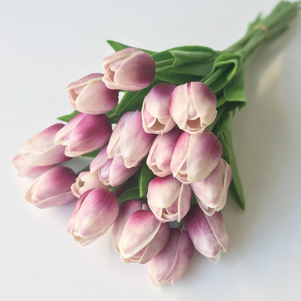 Bộ 10 Hoa tulip Nhân Tạo Chất Liệu PU Dùng Để Trang Trí Nhà 34cm