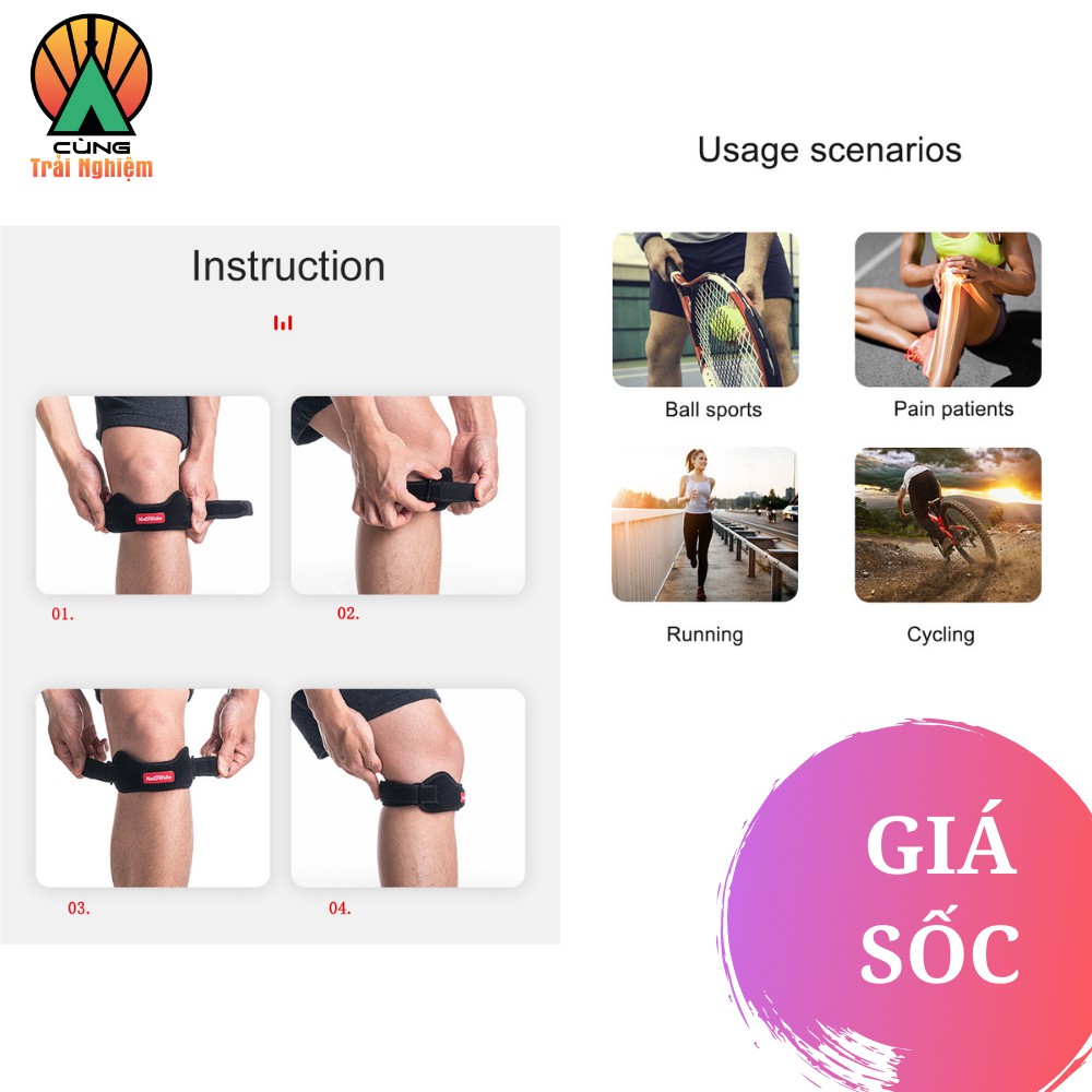 Đai Bảo Vệ Cố Định Đầu Gối Naturehike Chống Trượt, Siêu Nhẹ, Thoáng Khí Dành Cho Thể Thao NH20HJ010