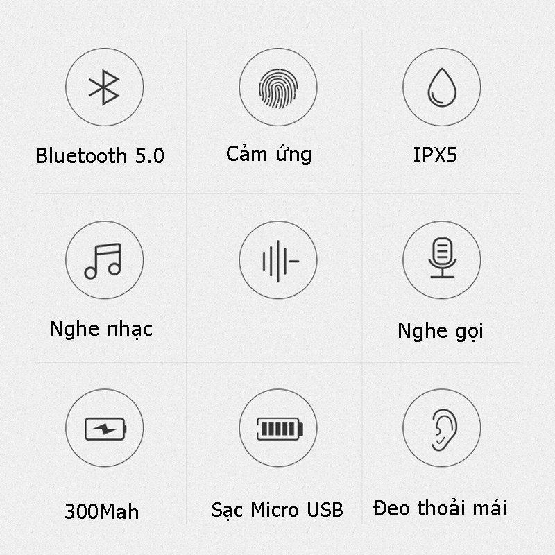 Tai nghe True wireless earbuds Bluetooth nhét tai không dây Cao cấp Hàng Chính Hãng 320