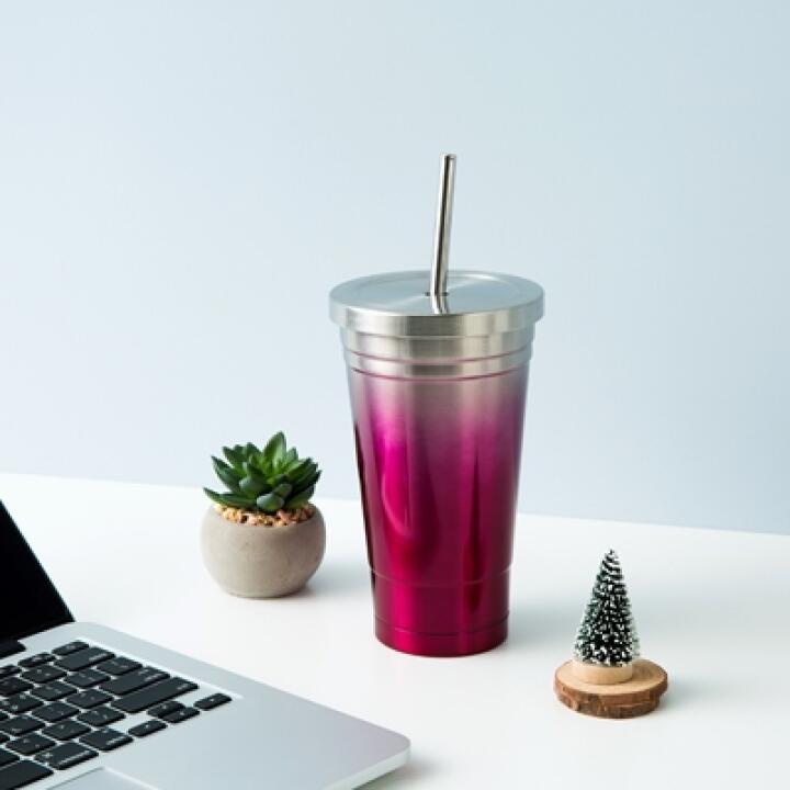 Cốc Nước Giữ Nhiệt ARTBOX Bằng Thép Không Gỉ Có Ống Hút Màu Hồng Gradation