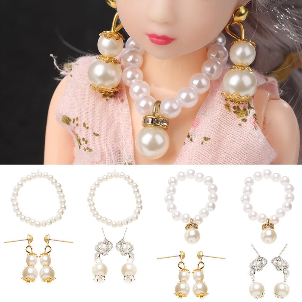 Bông Tai Diy Màu Trắng Thời Trang Cho Búp Bê