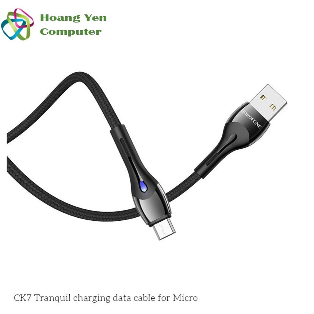 Cáp Sạc MICRO USB Borofone CK7 Dài 1M Dây Dù Cho Android - BH 12 Tháng 1 đổi 1 (MÀU SẮC NGẪU NHIÊN) - Hoàng Yến Computer