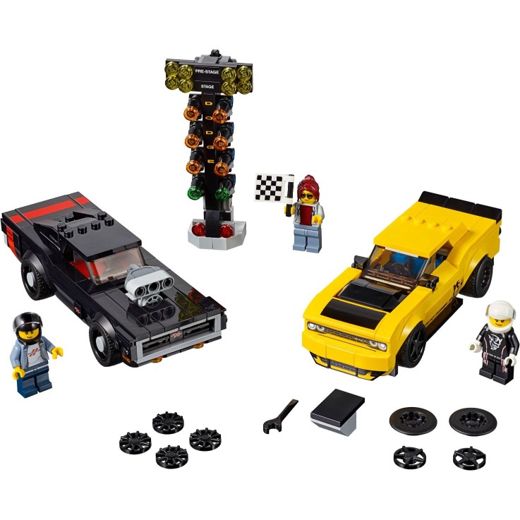 Lego Speed Champions 75893 - Bộ xếp hình Lego Xe đua 2018 Dodge Challenger SRT Demon và 1970 Dodge Charger R/T