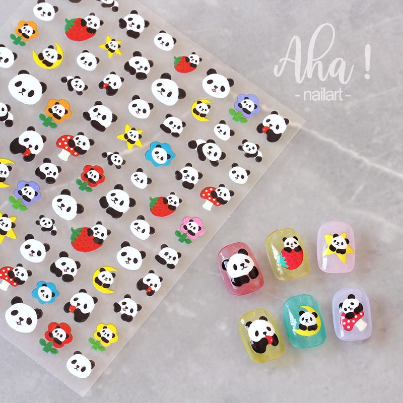 Sticker 3D Gấu Trúc | Hình Dán Móng Tay Đáng Yêu Aha! 014