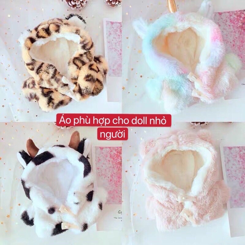 Áo khoác thú cho doll 20cm nhỏ người