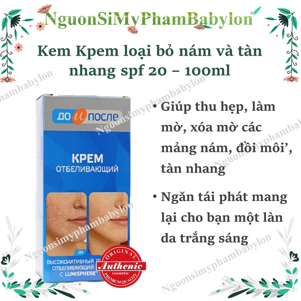 Kem giảm nám Kpem Nga - Kem giảm nám trắng da Nga Kpem