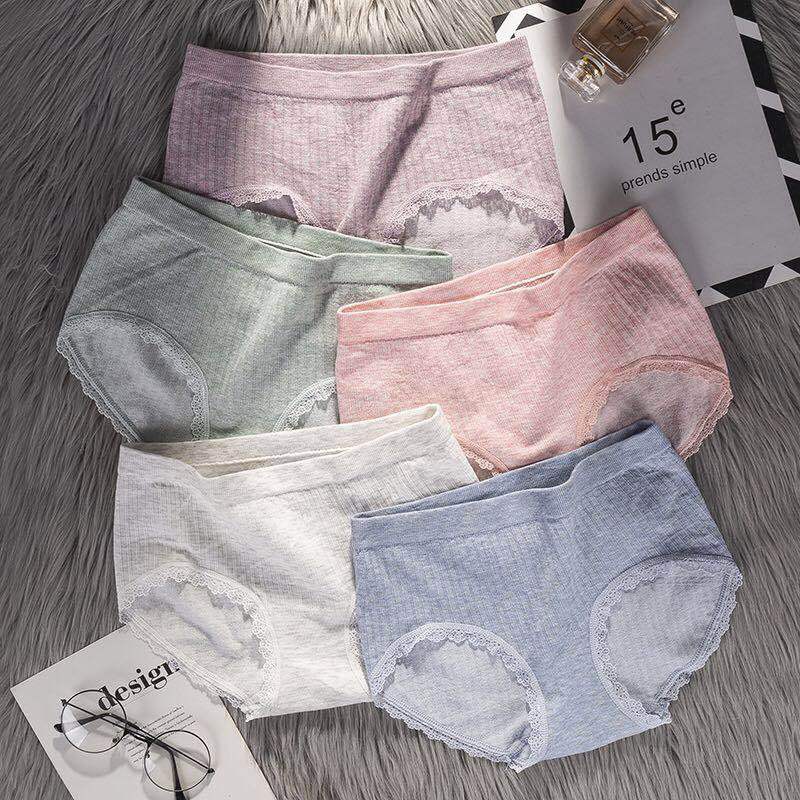 Quần Lót Nữ Viền Ren - Quần Lót Cotton Kháng Khuẩn AMYBRA L1236