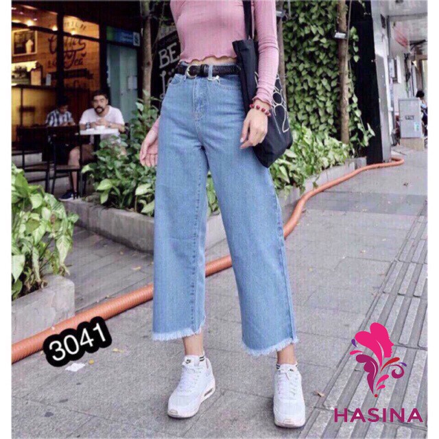 QUẦN JEANS NỮ ỐNG RỘNG GTOP QB01