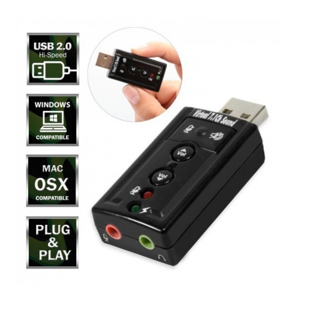 Bộ chuyển đổi USB ra Sound 7.1 3D / Card âm thanh 7.1