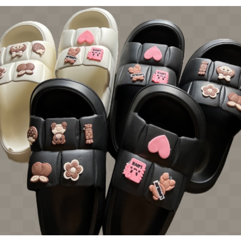 Dép bánh mỳ quai ngang Dán ICON hình em bé siêu dễ thương