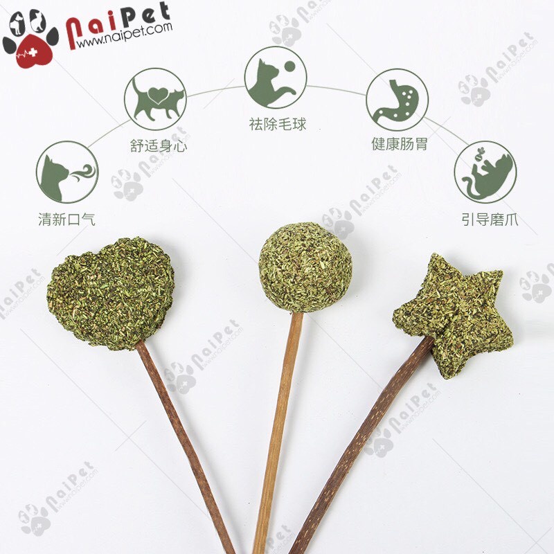 Cỏ Catnip Cỏ Bạc Hà Viên Nén Dạng Kẹo Mút Cho Mèo CCN007