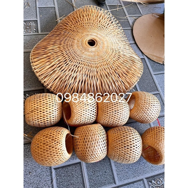 Đèn lá sen kết hợp quả tròn, đèn mây tre, đèn trang trí