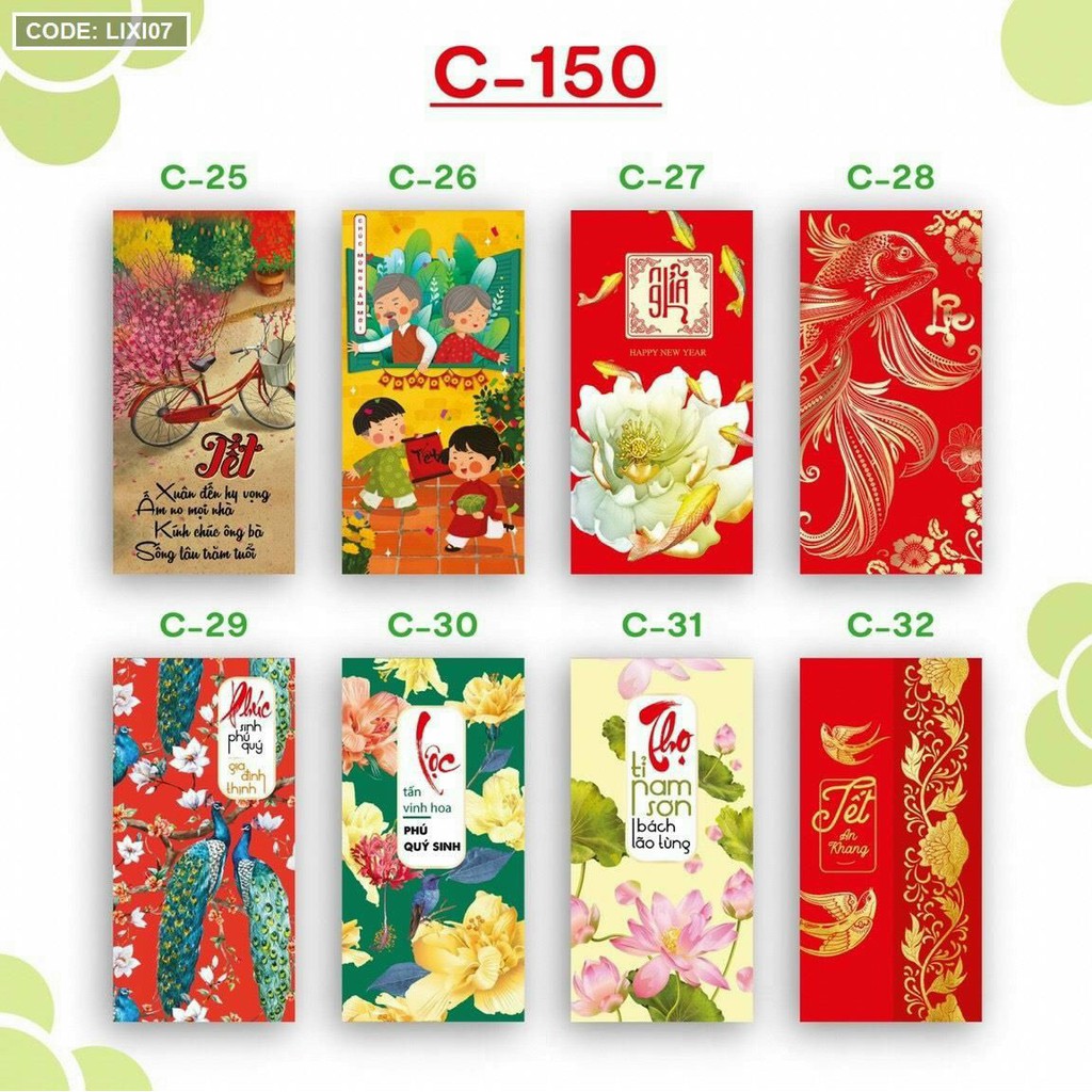 Bao Lì Xì 2023 giá rẻ tết độc lạ Màu Đẹp , dễ thương