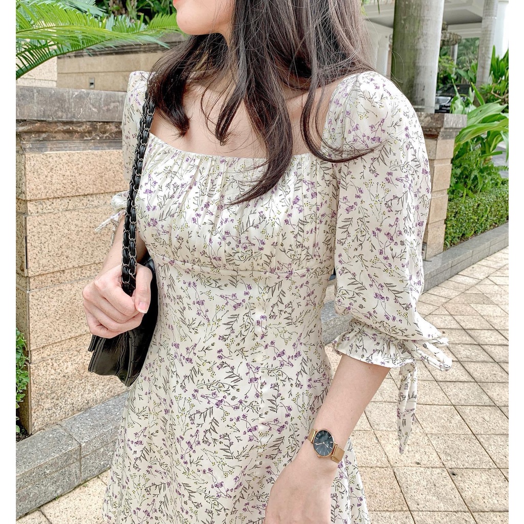 Đầm CAREN - Đầm hoa tay lửng phồng nhẹ | BigBuy360 - bigbuy360.vn