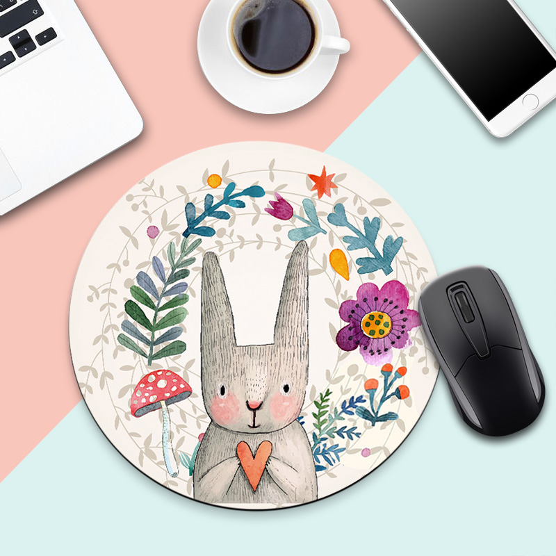 Tấm lót chuột máy tính Ankndo hình tròn họa tiết hoạt hình đáng yêu