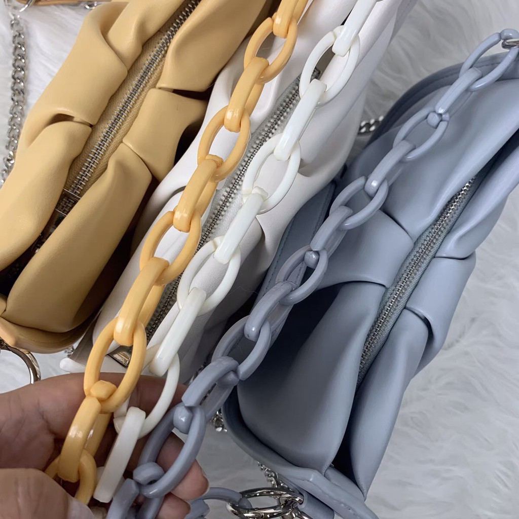 Túi da nhún phối dây nhựa hàng Quảng Châu S093