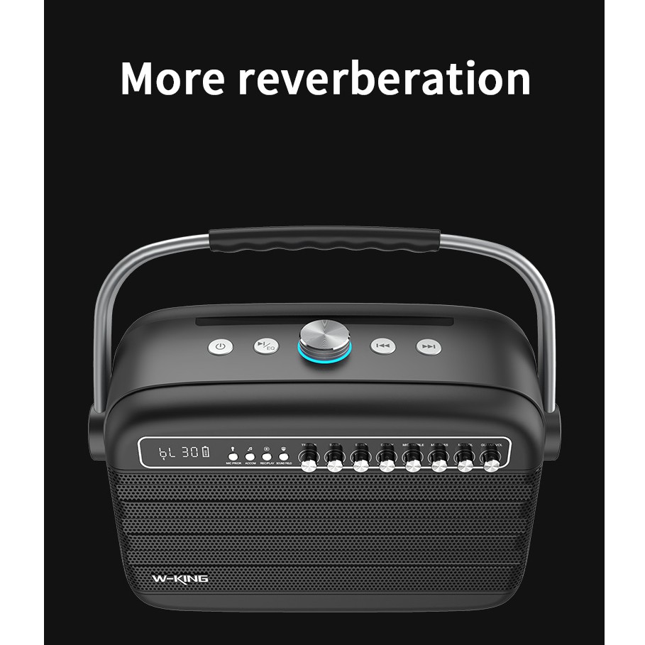 Loa  bluetooth K9 WKing, Loa kéo hát karaoke Công Suất lớn 100W  tặng kèm 2 micro, chất lượng âm thanh tuyệt đỉnh