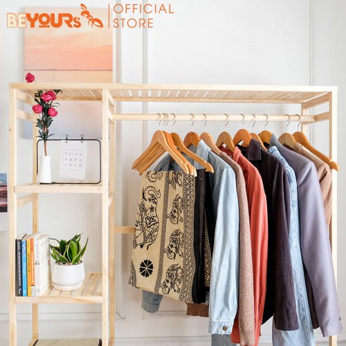 Tủ Treo Quần Áo Gỗ BEYOURs Size Khổng Lồ Double Hanger Có Kệ Đa Năng Nội Thất Phòng Ngủ Lắp Ráp Dễ Dàng