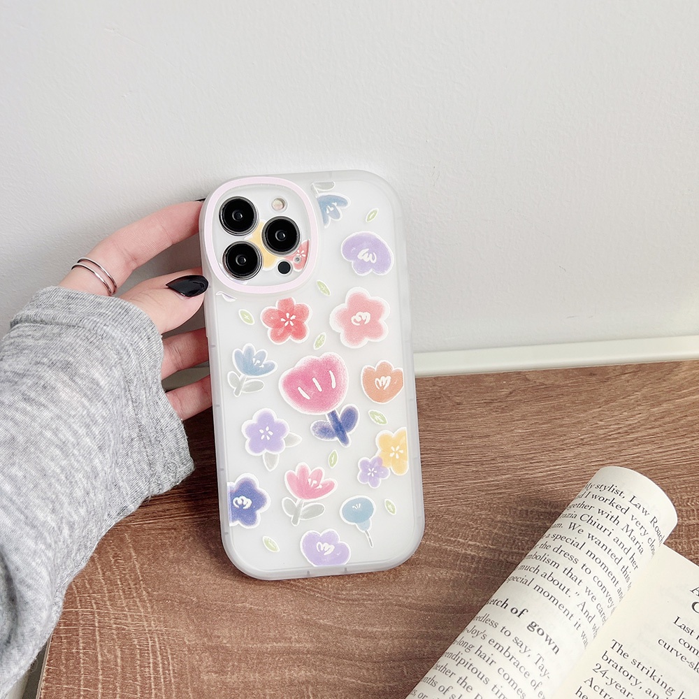Ốp Điện Thoại tpu Dẻo In Hình Hoa Đáng Yêu Cho iphone 11 12 13 pro max mini XR XS 7 8 plus