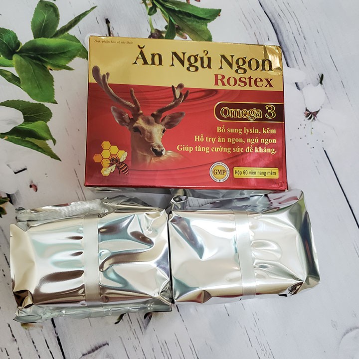 Ăn Ngủ Ngon Rostex loại bỏ mất ngủ, căng thẳng, stress dưỡng tâm an thần - Dạng vỉ 60 viên