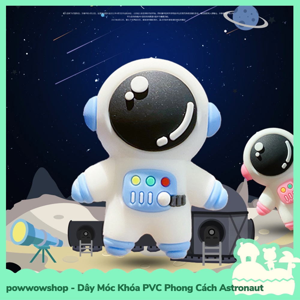 [Sẵn VN - Hỏa Tốc] Dây Móc Khóa PVC Kiểu Dáng Phi Hành Gia Astronaut Spaceship