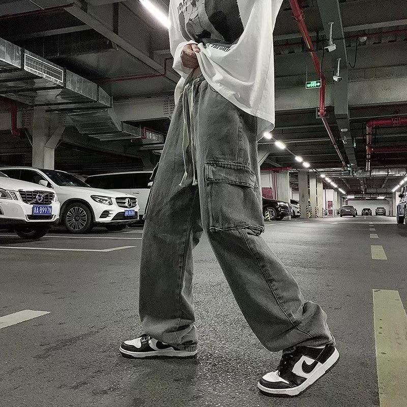 Quần jeans Dài Ống Rộng Phong Cách retro Dành Cho Nam Giới