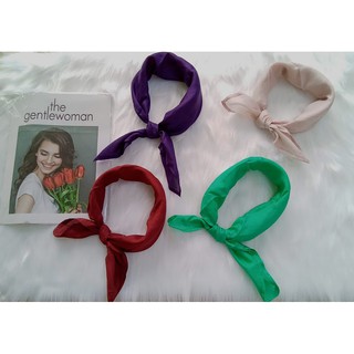 Khăn lụa vuông, khăn turban trơn nhiều màu(50x50cm)-mã KLV100%