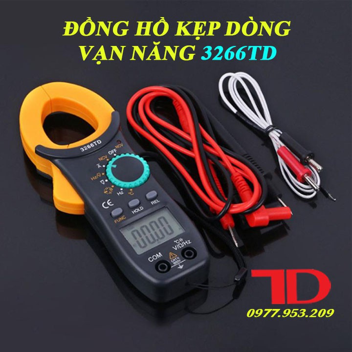 Đồng hồ kẹp dòng vạn năng 3266TD, Ampe kìm dòng NJTY 3266TD Đo Tụ,Tần Số, Nhiệt Độ