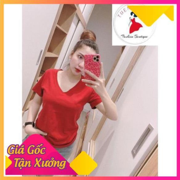 GIÁ GỐC - HÀNG ĐẸP FREESHIP SỈ COTTON Áo phông trơn cổ tim - Áo phông GAP cổ tim mềm mịn, thấm hút mồ hôi AN38