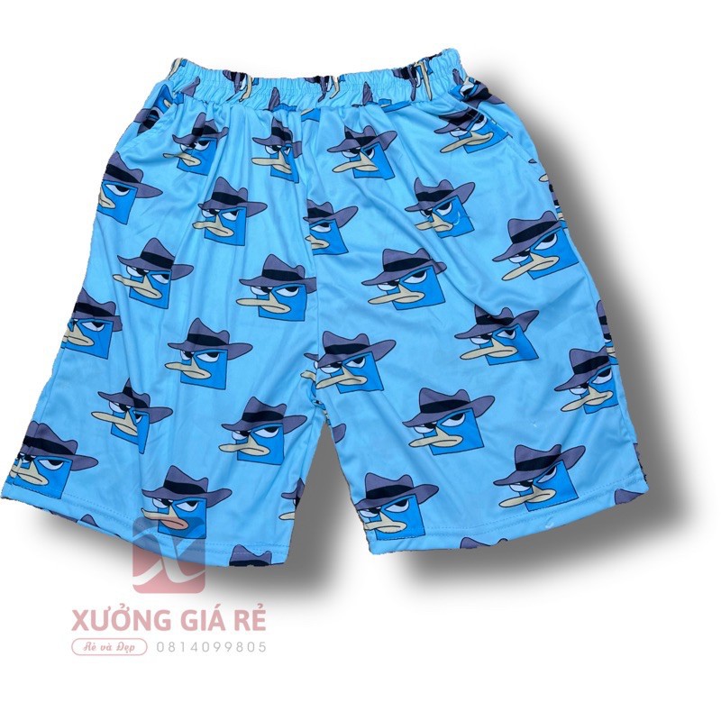 Quần đùi nam nữ họa tiết hoạt hình, quần short unisex freesize thun lạnh thoáng mát CHILL SHOP | BigBuy360 - bigbuy360.vn