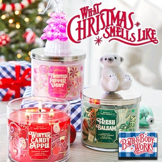 NẾN THƠM THƯ GIÃN 3 Bấc BATH AND BODY WORK WHITE BARN CHRISTMAS VERSION