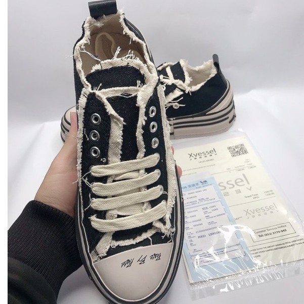 [Hot trend] Giày sneaker style rách cao 3,5-4cm HOT NHẤT 2020 giày xvessel đế gỗ