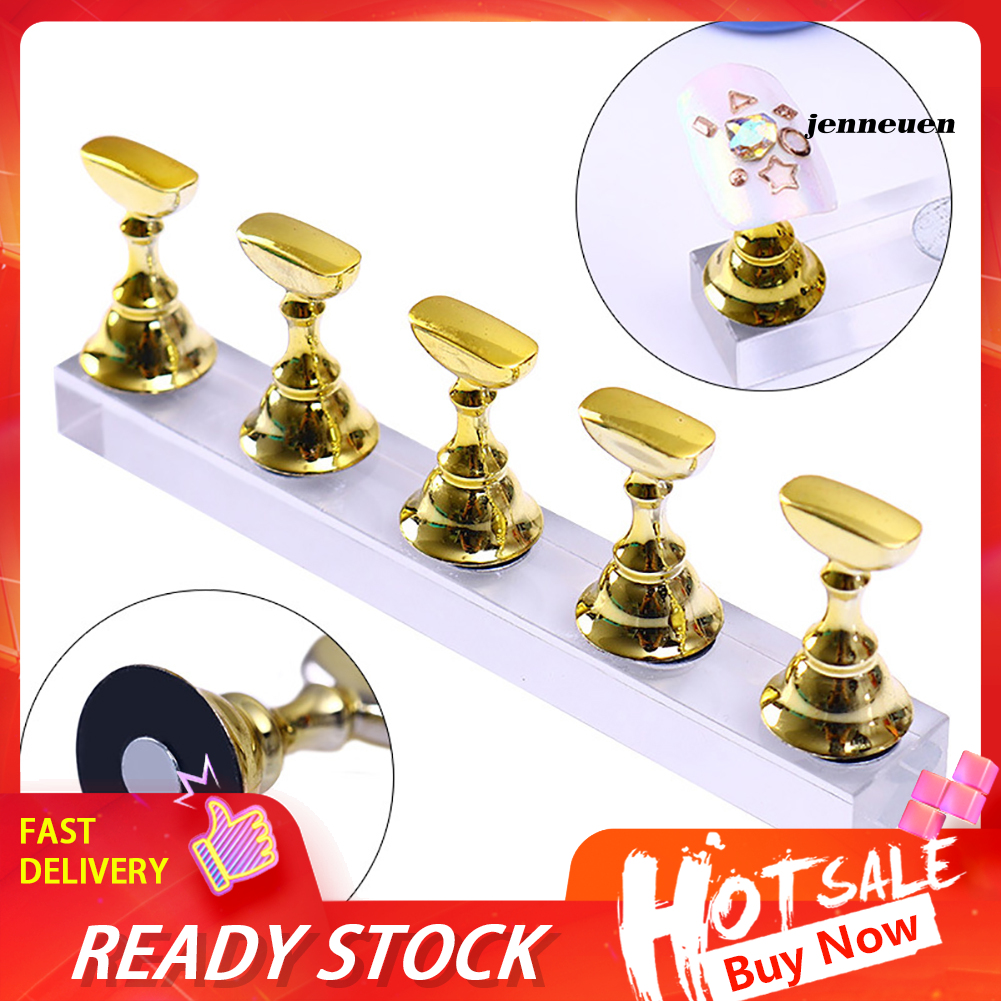 [Hàng mới về] Set 5 Giá Đỡ Nam Châm Trưng Bày Móng Tay Giả Tiện Dụng