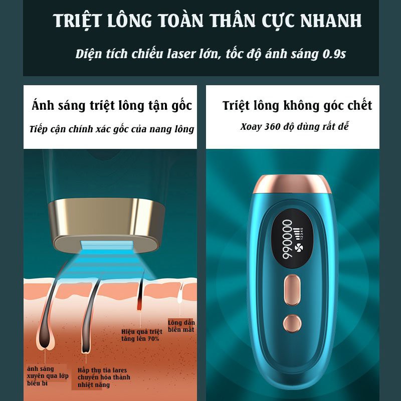 Máy triệt lông vĩnh viễn IPL kèm quà tặng triệt lông nhanh gọn không gây đau rát 990000 xung chuẩn spa