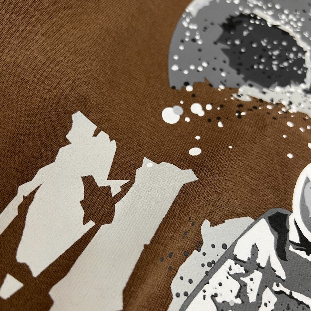 Áo thun cotton basic MEANSTORE tee cổ tròn tay lỡ sọc phối màu pull oversize unisex form rộng nam nữ - Moon