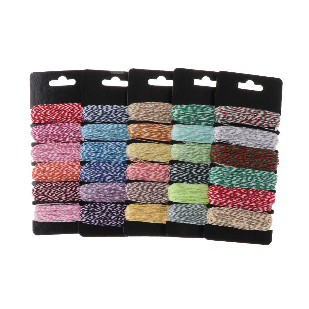 YOLA Bộ 4 Cuộn Dây Cotton Mỏng In Họa Tiết Dùng Trang Trí DIY