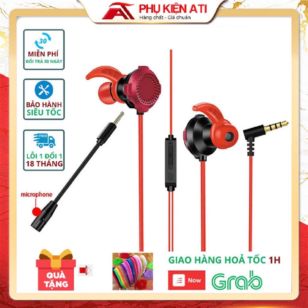 Tai nghe Gaming cho điện thoại chính hãng phụ kiện ATI-Tai nghe có mic rời chống nước chống mồ hôi