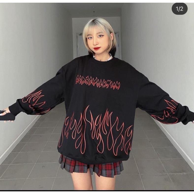 Áp Nỉ Sweater Lửa Hot Unisex FREESHIP Form Rộng Nam Nữ Ulzzang Hottrend