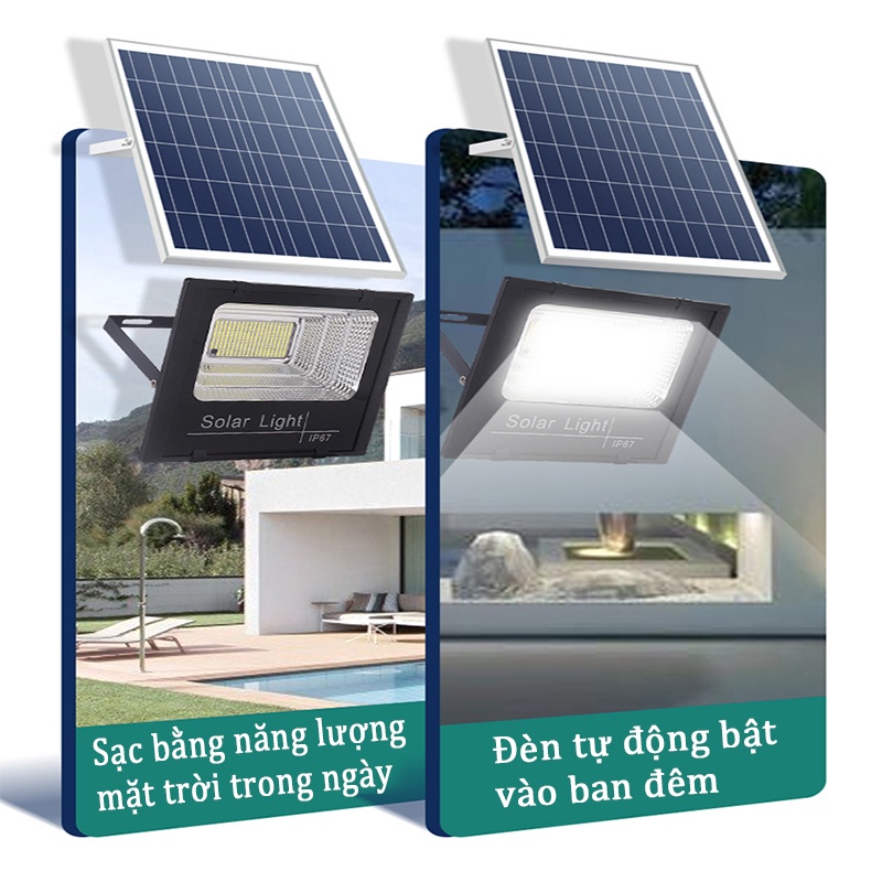 Đèn Pha Led Năng Lượng Mặt Trời Đèn Sân Vườn Siêu Sáng Chống Nước Cao Cấp 50W 200W 300W 500W