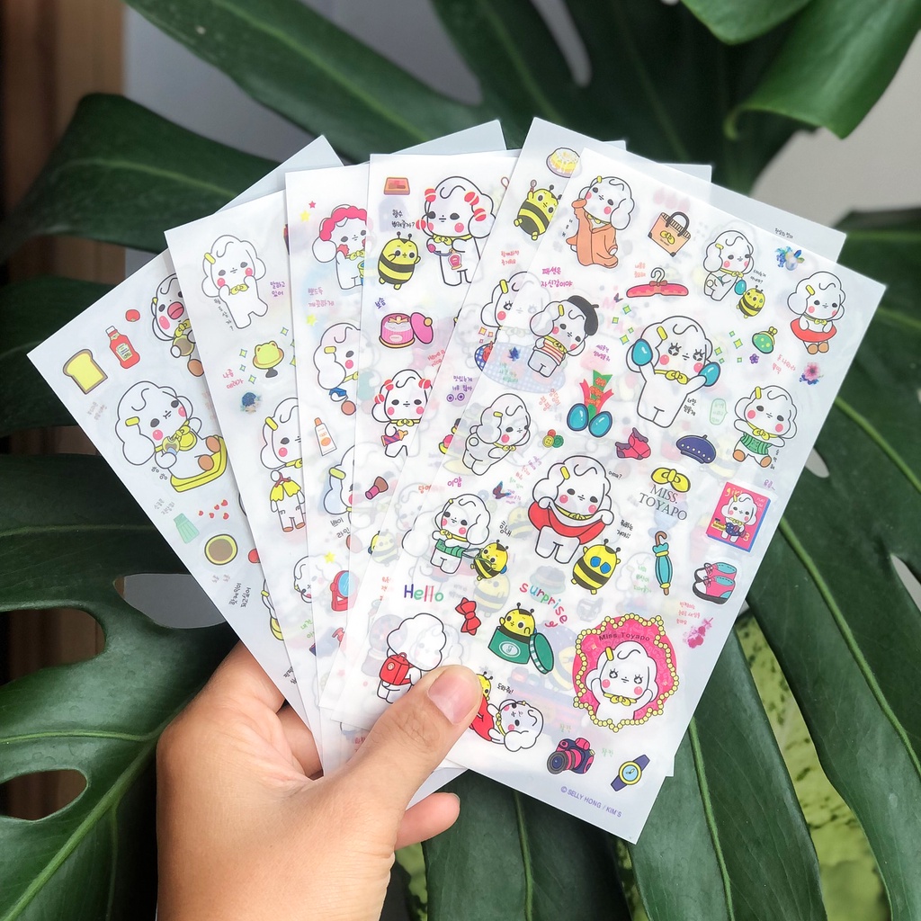 Sticker Cute Dán Sổ Mix Nhiều Mẫu, Set 6 Tấm