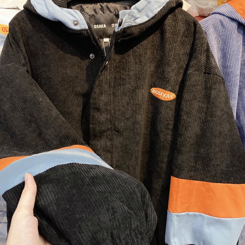 Áo bomber nhung chữ Mosey