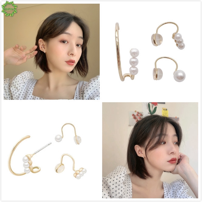 Cod Qipin Bộ 3 Khuyên Tai Đính Ngọc Trai Nhân Tạo Thời Trang