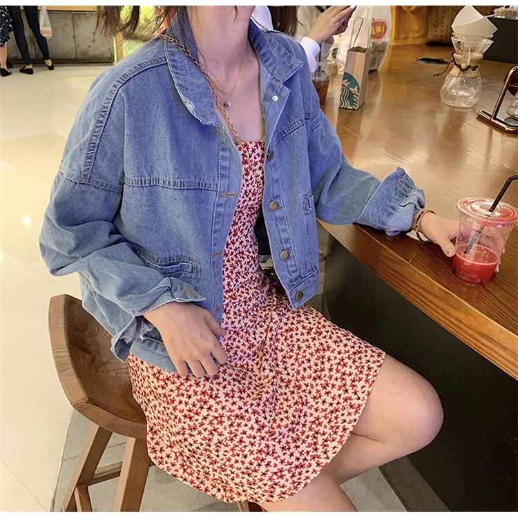 Đầm hoa SUXI hai dây phong cách Hàn Quốc quyến rũ cho nữ