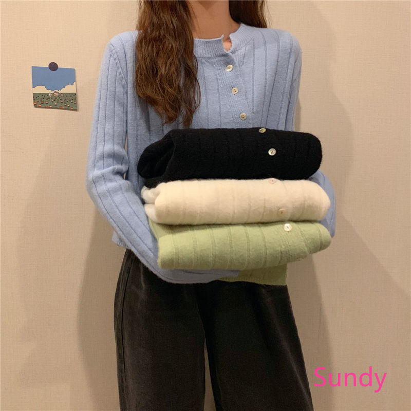 Áo Khoác Sweater len Dệt Kim dài tay Thời Trang Mùa Thu Cho Nữ